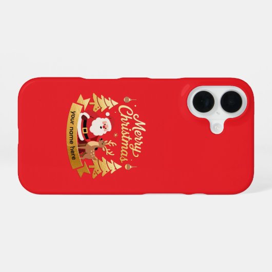 Personalized iPhone Christmas Santa Reindeer Case 16ケース (裏面横)