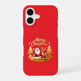 Personalized iPhone Christmas Santa Reindeer Case iPhone 16ケース