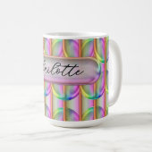 Personalized Iridescent Glass Custom Name Modern コーヒーマグカップ (正面右)