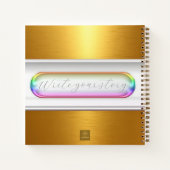 Personalized Iridescent Glass Custom Name Modern ノートブック (裏面)