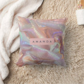 Personalized Iridescent Pastel Sparkle Satin クッション (ブランケット)