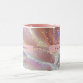 Personalized Iridescent Pastel Sparkle Satin ツートーンマグカップ (中央)