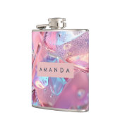 Personalized Iridescent Pink Ice with Shimmer フラスク (左)
