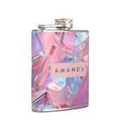 Personalized Iridescent Pink Ice with Shimmer フラスク (右)