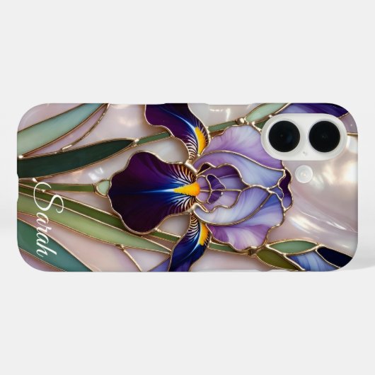 Personalized Iris Flower Phone Case Elegant Case-Mate iPhoneケース (裏面 (横))