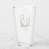 Personalized Irish Botanical Shamrock Pint Glass タンブラーグラス (裏面)