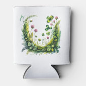 Personalized Irish Shamrock Botanical Can Cooler 缶クーラー (正面)