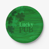 Personalized Irish Shamrock Lucky Pub Paper Plates ペーパープレート (正面)