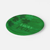 Personalized Irish Shamrock Lucky Pub Paper Plates ペーパープレート (アングル)