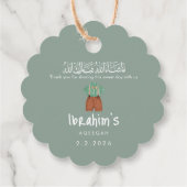 Personalized Islamic Aqiqah Baby Boy Round Gift フェイバータグ (裏面)
