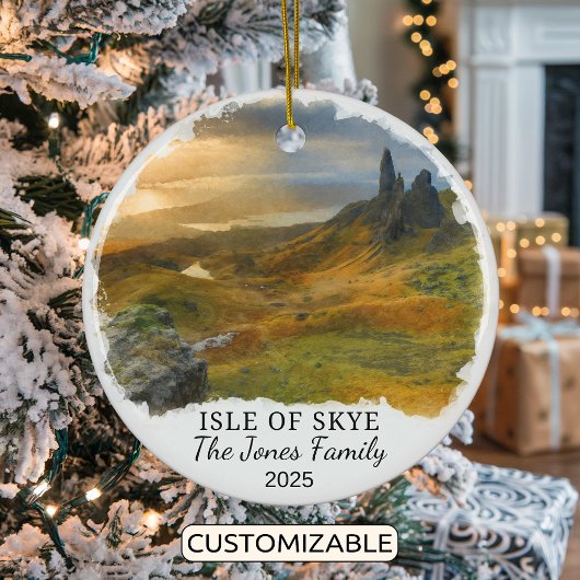 Personalized Isle of Skye Ornament, Scotland セラミックオーナメント