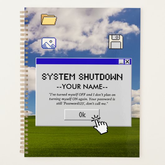 Personalized IT Retirement System Shutdown Retro プランナー手帳 (正面)