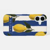 Personalized Italian Lemon Stripe Coastal  iPhone 16ケース (裏面横)