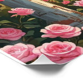 Personalized Italian Villa Signpost – Rustic Wall  ポスター (コーナー)