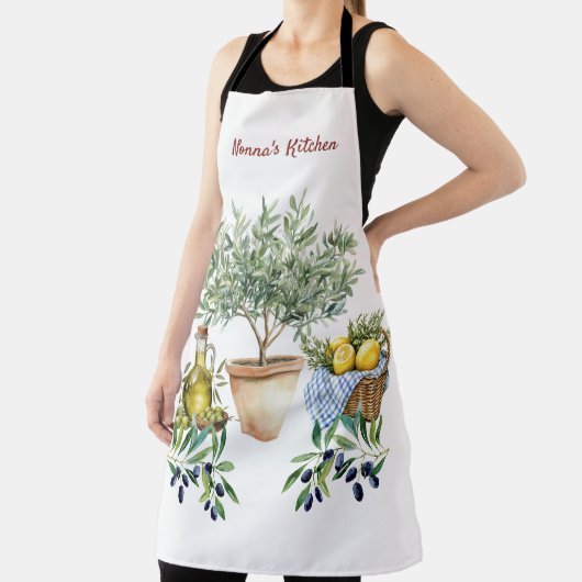 Personalized Italian Watercolor Cooking エプロン (インサイチュ)