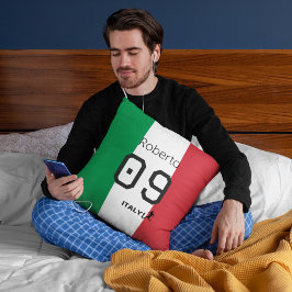 Personalized Italy National Flag Colors Soccer Fan クッション