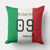 Personalized Italy National Flag Colors Soccer Fan クッション (正面)