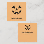 Personalized Jack-o-lantern pumpkin face Halloween ノートカード (正面/裏面)