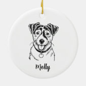 Personalized Jack Russel Terrier Dog Christmas セラミックオーナメント (裏面)