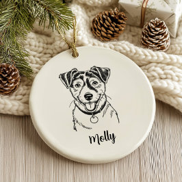 Personalized Jack Russel Terrier Dog Christmas セラミックオーナメント