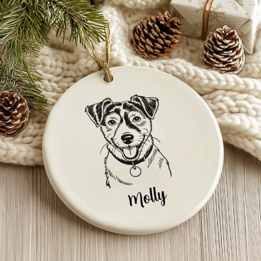 Personalized Jack Russel Terrier Dog Christmas セラミックオーナメント