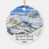 Personalized Jackson Hole Mountain Resort, Wyoming セラミックオーナメント (正面)