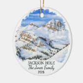 Personalized Jackson Hole Mountain Resort, Wyoming セラミックオーナメント (左)
