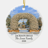 Personalized Jackson Hole Mountain Resort, Wyoming セラミックオーナメント (正面)