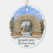 Personalized Jackson Hole Mountain Resort, Wyoming セラミックオーナメント (左)