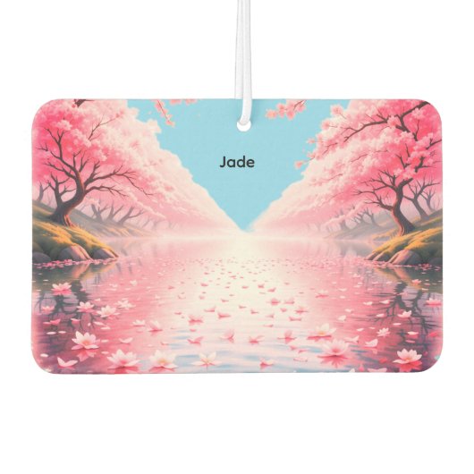 Personalized "Jade" Cherry Blossom Air Freshener カーエアーフレッシュナー (正面)