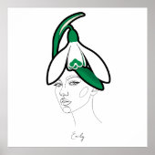 Personalized January Birth Flower Portrait ポスター (正面)