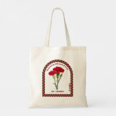 Personalized January Birth Month Flower Tote Bag トートバッグ (裏面)