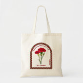 Personalized January Birth Month Flower Tote Bag トートバッグ (正面)