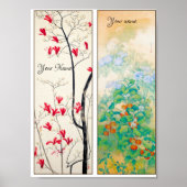Personalized Japanese Art Motif 2 Bookmarks ポスター (正面)