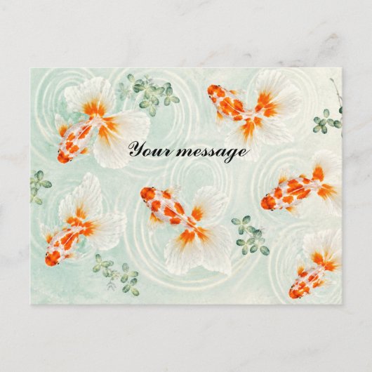 Personalized Japanese Goldfish Postcard | Custom M ポストカード (正面)