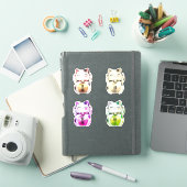 Personalized Japanese Lucky Cat 4 Color Variety シール (iPadカバー)