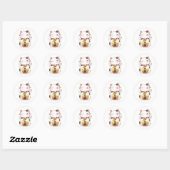 Personalized Japanese Lucky Cat Custom Text ラウンドシール (シート)