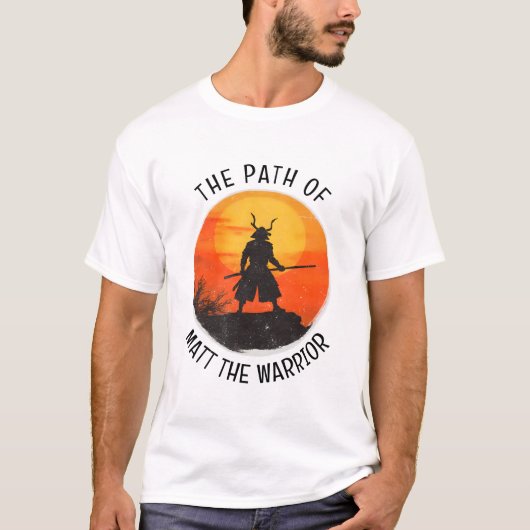 Personalized Japanese Martial Arts Samurai Warrior Tシャツ (正面)