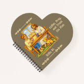 Personalized Jesus & Coffee Heart Crayon Art ノートブック (正面)