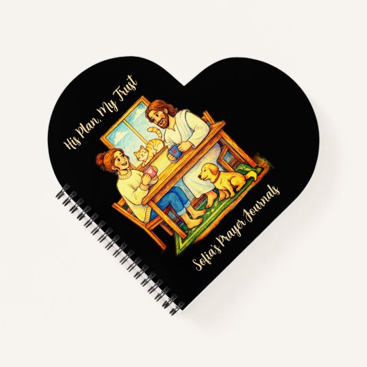 Personalized Jesus & Coffee Heart Journal ノートブック (正面)