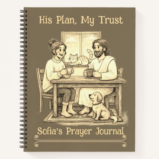 Personalized Jesus Sepia Luxury Journal ノートブック (正面)
