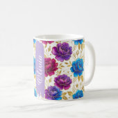 Personalized Jewel Tone Floral Classic 11oz Mug コーヒーマグカップ (正面右)
