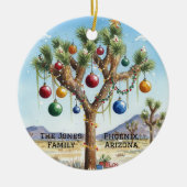 Personalized Joshua Tree at Christmas セラミックオーナメント (正面)