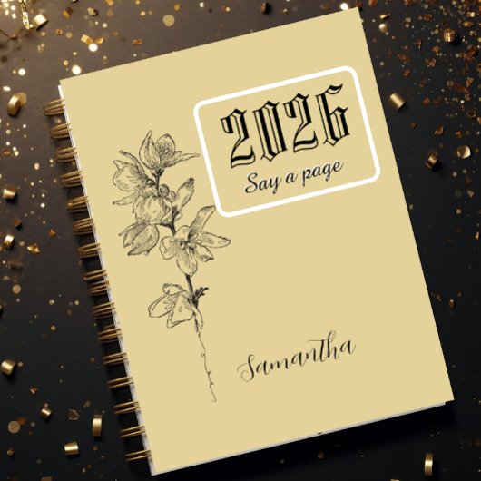 Personalized Journal With Name,Engrave birthflower ノートブック