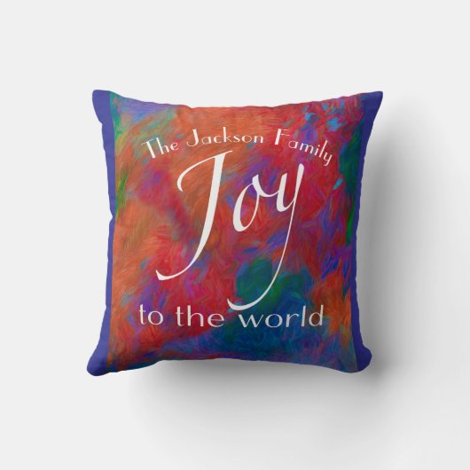 Personalized Joy To The World Red Christmas クッション (裏面)