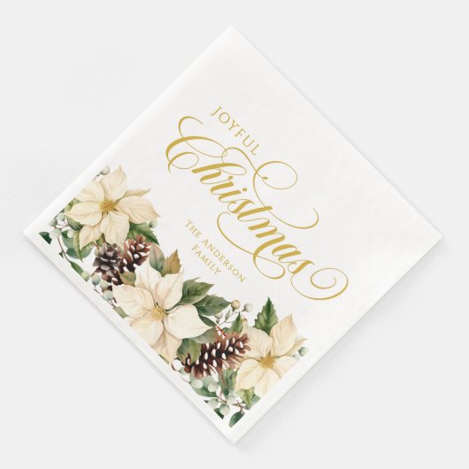 Personalized Joyful Christmas White Poinsettia   (コーナー)