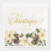 Personalized Joyful Christmas White Poinsettia   (正面)