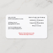 Personalized Judo instructor - Karte  名刺 (裏面)