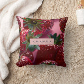 Personalized Juicy Strawberry Bliss クッション (ブランケット)