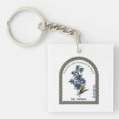 Personalized July Birth Month Flower キーホルダー (正面)